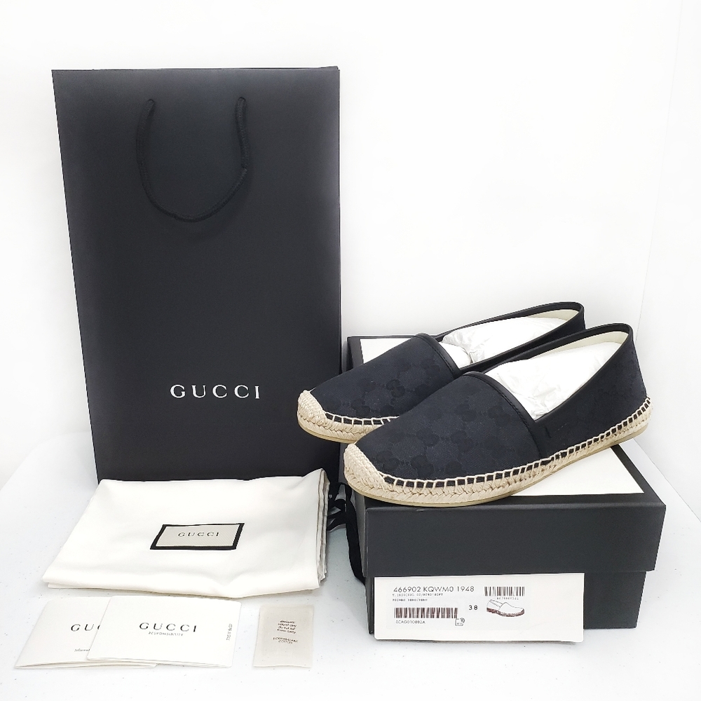 ❌SOLD❌GUCCI Women Canvas Leather Trim Espradilles